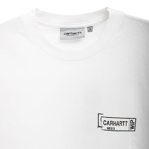 Carhartt WIP S/S Stamp T-Shirt White/Black Stone Washed I033670 Degli Uberti